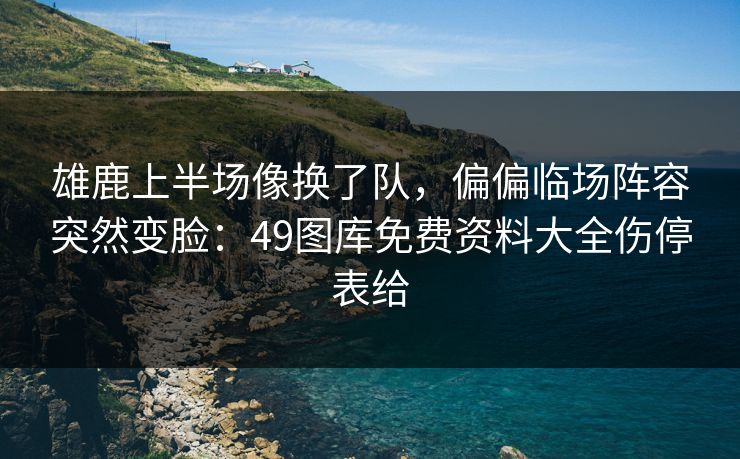 雄鹿上半场像换了队，偏偏临场阵容突然变脸：49图库免费资料大全伤停表给